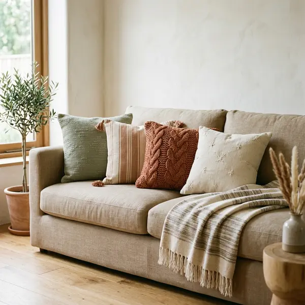 Cushioned sofa corner